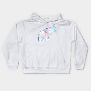 Tribal Pastel Elephant "Good Vibes" Quote Kids Hoodie